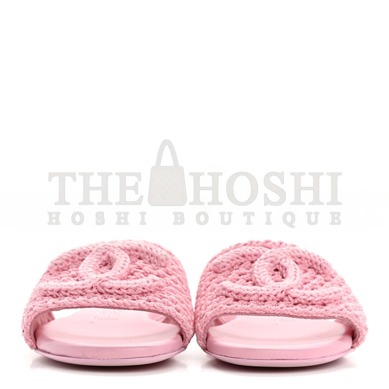 Ch**el CROCHET CC MULES SANDALS 36.5 ROSE Master Quality