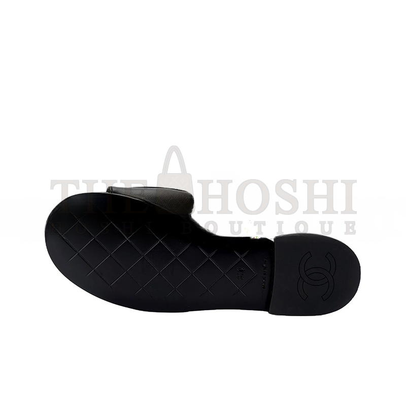 Ch**el 25P CALFSKIN OPEN TOE FLAT SLIPPERS G46119 Master Quality