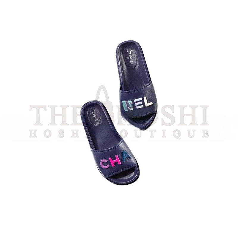 Ch**el MULES LAMBSKIN NAVY BLUE &amp; MULTICOLOR G38933 X56443 K3920 Master Quality