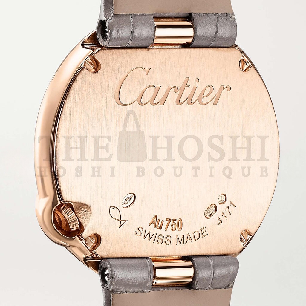 Ca*t1er BALLON BLANC DE Ca*t1er 30MM 18-KARAT ROSE GOLD, ALLIGATOR AND D1am0nd WATCH WJBL0008 Master Quality