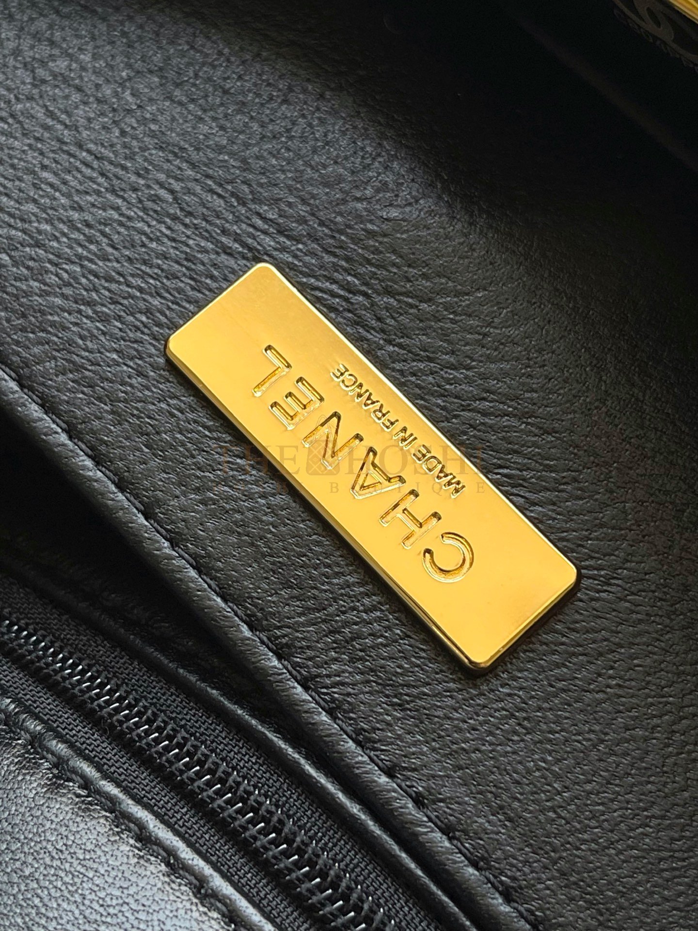 Ch**el CH 25K Patent Flap Handle Bag AS5807 Black 12×29×5 cm